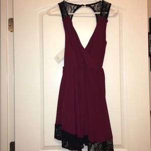 Size S Maroon/Black Lace Tobi Dress- NWT